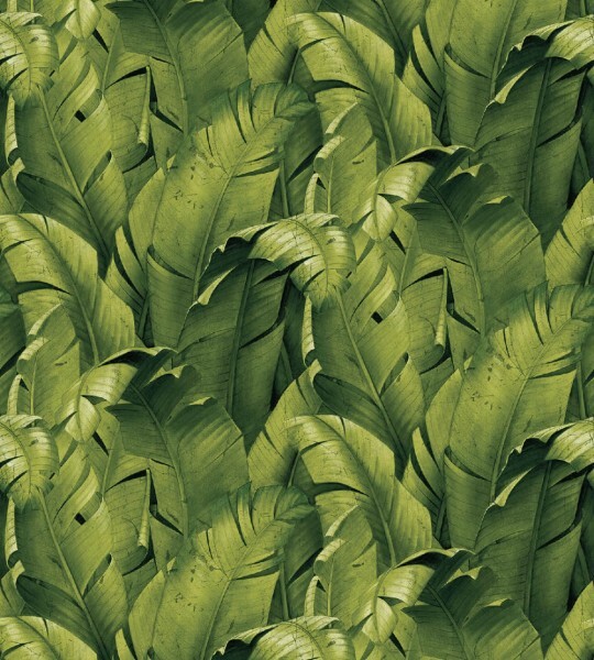 Grünes Wandbild große Dschungelblätter Charleston Rasch Textil 032500