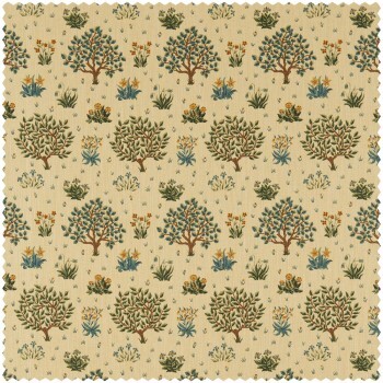 Decoration fabric garden with trees and flowers cream DCMF226706