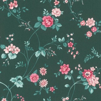 flower pattern green wallpaper Petite Fleur 5 Rasch Textil 288291