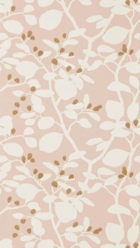 Shiny Gold Berry Pink Wallpaper Sanderson Harlequin - Color 1 HTEW112772