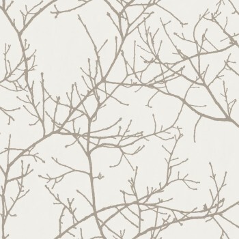 branches with glitter pigments wallpaper beige Casadeco - Riverside 3 Texdecor RVSD16961529