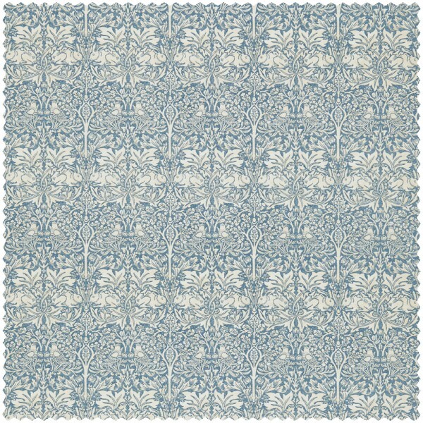 Furnishing fabric rabbits, birds and plants blue DCMF226714
