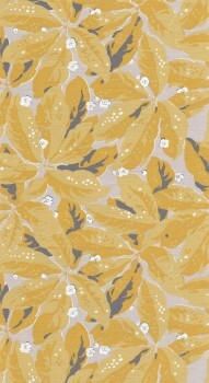 Plants orange non-woven wallpaper Casadeco - Five O'Clock Texdecor FOCL85792461
