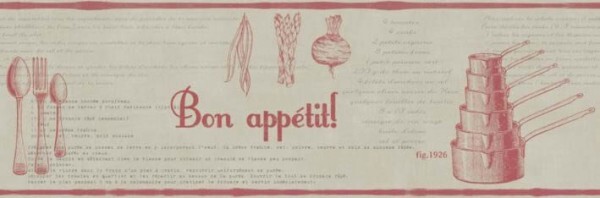 Borte Caselio - Bon Appetit 36-BAP68478099 rot grau Vlies Küche