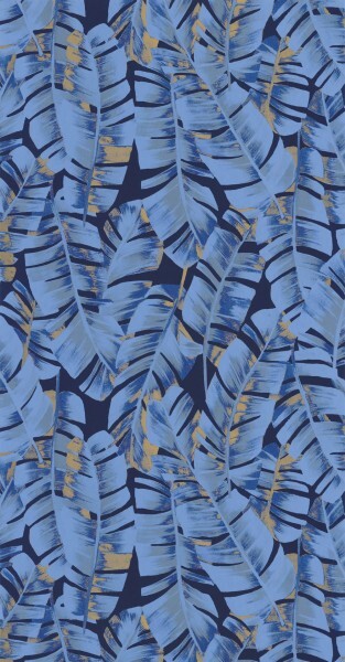 Blue non-woven wallpaper bird feather Casadeco - Botanica Texdecor BOTA85946755