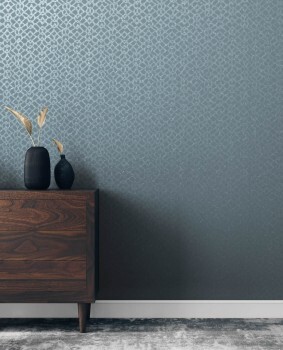 Abstract shapes blue non-woven wallpaper Slow Living Hohenberger 64650-HTM