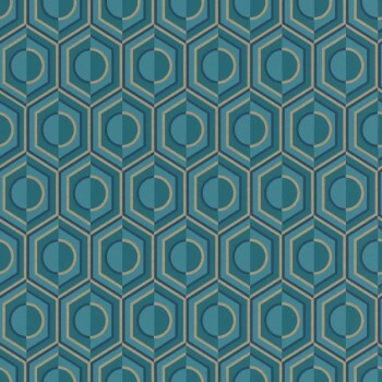 geometric pattern green non-woven wallpaper Sophia Rasch 710144