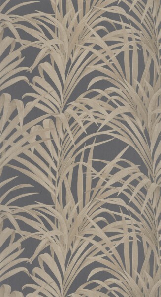 Palmenblätter Tapete schwarz und beige Casadeco - 1930 Texdecor MNCT28929939