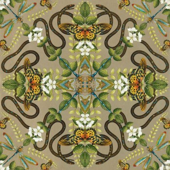 non-woven wallpaper jungle motif green W0129-02