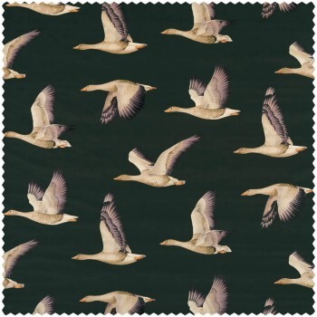 flock of geese black furnishing fabric Sanderson Arboretum 226519