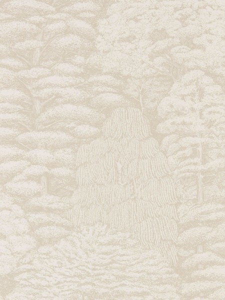 Forest motif beige fleece Sanderson Arboretum 215717