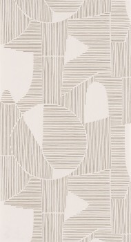 Parallel lines Cream and brown non-woven wallpaper Casadeco - Gallery GLRY86121105