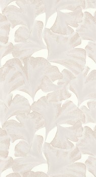 With shiny pigments non-woven wallpaper white Casadeco - Ginkgo Texdecor GINK86240101
