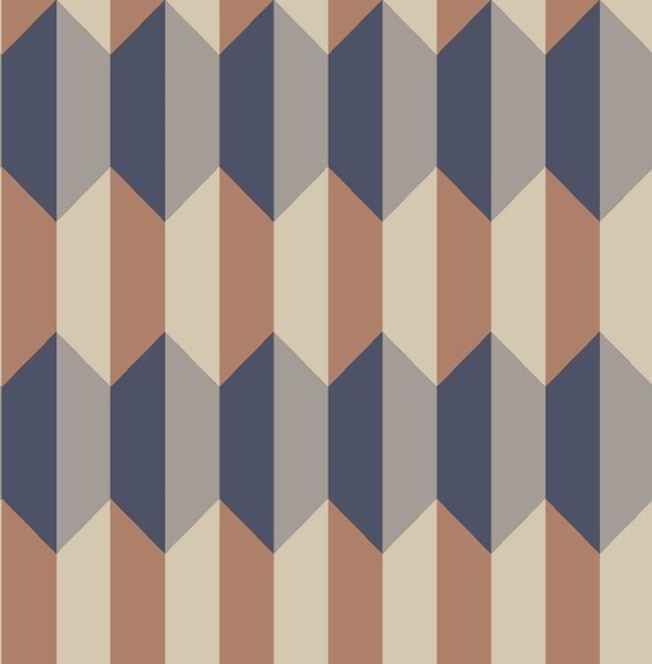 Multicolored non-woven wallpaper Geometrically stylistic Charleston Rasch Textil 031806