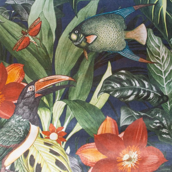 Fish in the jungle non-woven wallpaper red, blue and green Tropical Hohenberger 26743