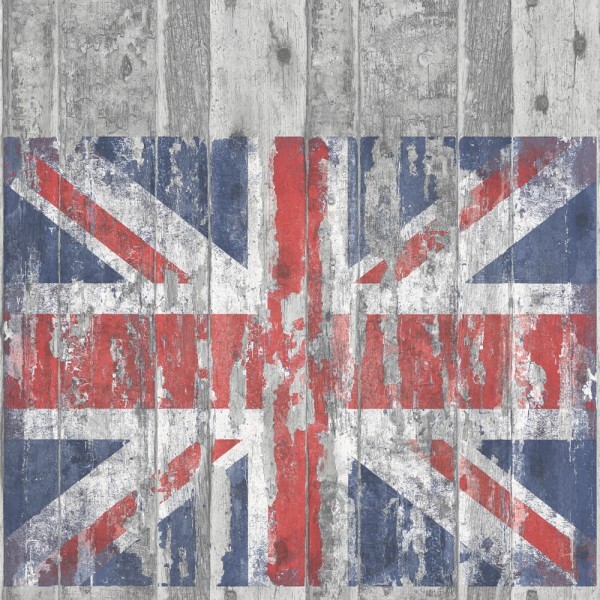 Gray and Multicolor Britain flag Grunge Essener Wallpaper G45382