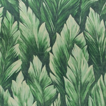 Grass green non-woven wallpaper natural motifs Tropical Hohenberger 26707