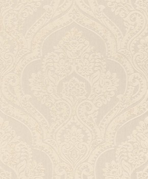 non-woven wallpaper stylized flowers and leaves cream 88761