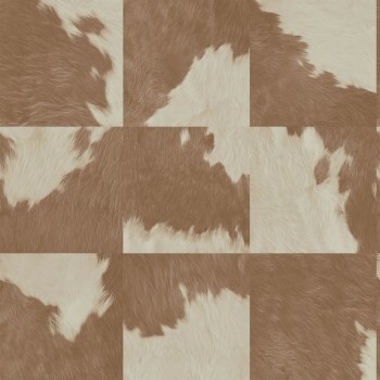 non-woven wallpaper cow skin pattern brown 347804