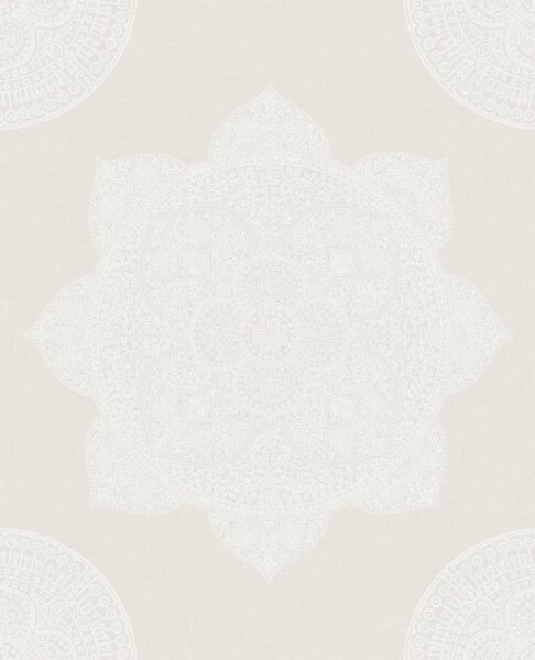 Eijffinger Lounge 55-388786 non-woven wallpaper creme perlmut Mandala optik