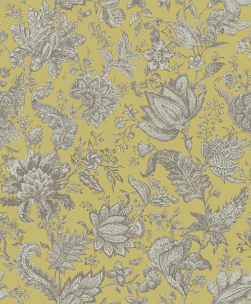 floral pattern khaki wallpaper Malibu Rasch Textil 101339