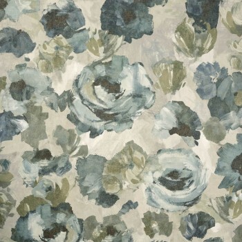 Opulent floral pattern non-woven wallpaper emerald green and gray Julie Feels Home Hohenberger 26982-HTM