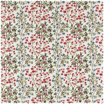 colorful flower tendrils cream furnishing fabric Sanderson Arboretum 237315