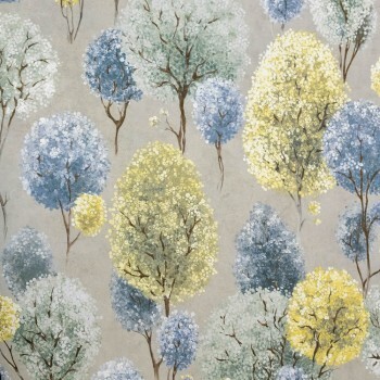 Yellow non-woven wallpaper colorful trees Julie Feels Home Hohenberger 26923-HTM