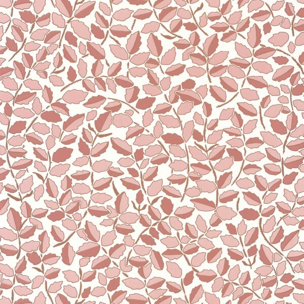 Twigs and Small Leaves Dark Dusty Pink Wallpaper Caselio - Dream Garden DGN102294045