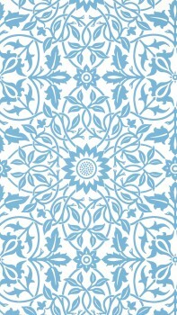 Wallpaper stylized floral pattern blue MSIM217079