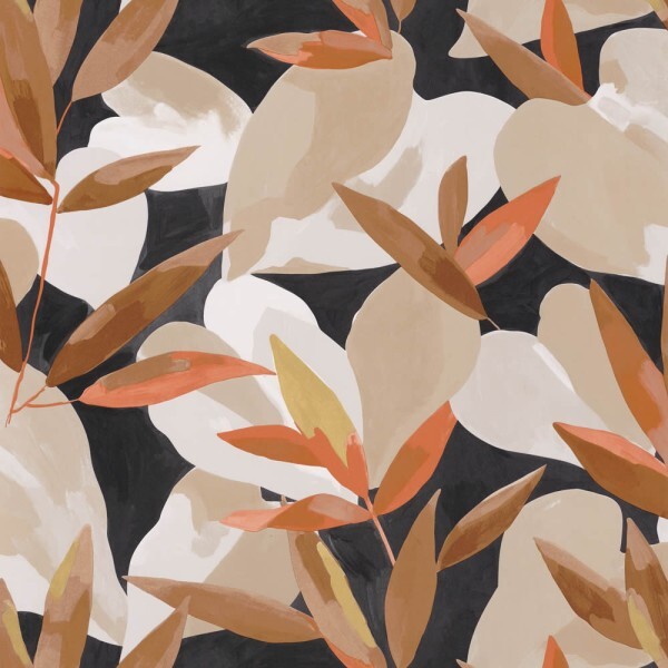 Black beige non-woven wallpaper plant motifs Caselio - Imagination IMG102159023