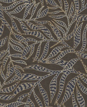 brown wallpaper leaf pattern Terra Eijffinger 391550