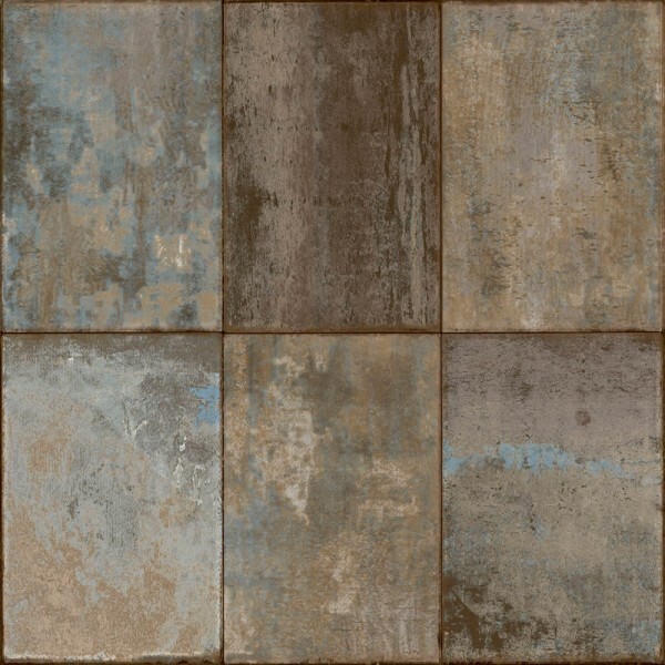 tiles brown and pearl vinyl wallpaper Materika Rasch Textil 229949