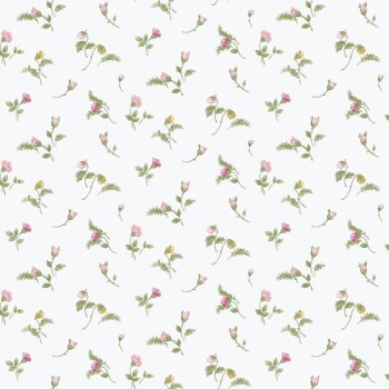 White non-woven wallpaper meadow flowers Blooming Garden Rasch Textil 084009