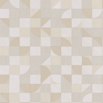 graphic shapes vinyl wallpaper cream and gold Materika Rasch Textil 229911