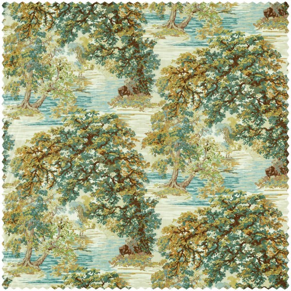 dense foliage and branches green furnishing fabric Sanderson Arboretum 227071