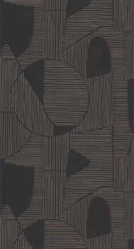 Black and cream non-woven wallpaper Geometric Casadeco - Gallery GLRY86129413