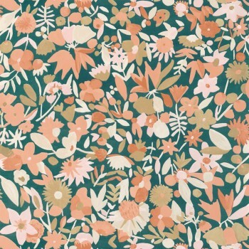 Flowers non-woven wallpaper green Caselio - Imagination Texdecor IMG102193034