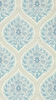 Ornamental pattern beige wallpaper Sanderson Caspian DCPW216754