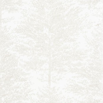 White wallpaper deciduous trees Caselio - La Foret Texdecor FRT101800021