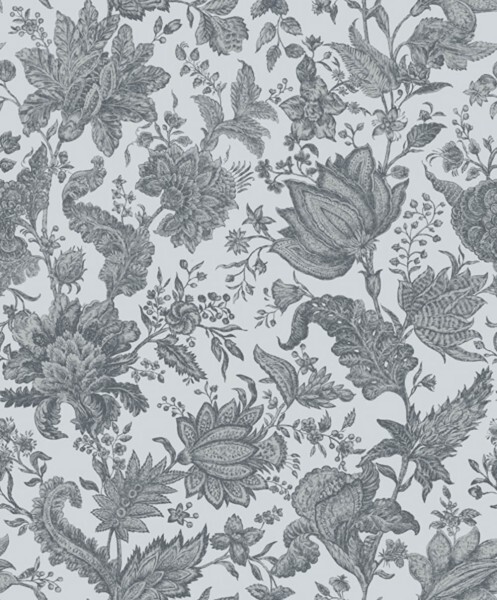 Gray and white wallpaper Feminin Look Malibu Rasch Textil 201341