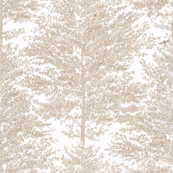 Forest motif wallpaper white Caselio - La Foret Texdecor FRT101801024