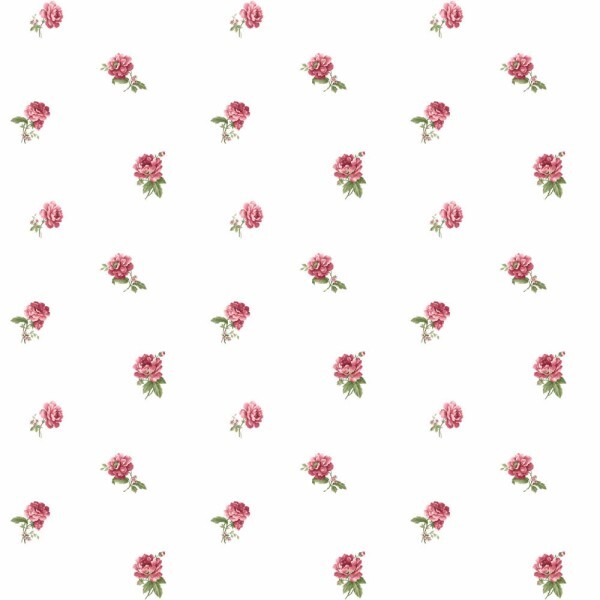 Nature motifs non-woven wallpaper white and red Blooming Garden Rasch Textil 084031