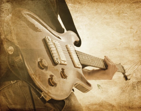 E Gitarrenmuster Cream Wandbild Grunge Essener G45283