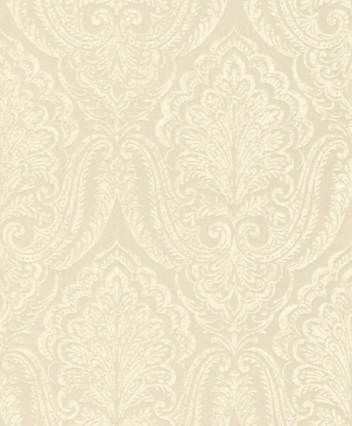 non-woven wallpaper leaf ornaments cream 88693