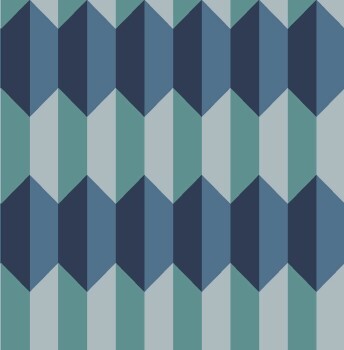 Klassisch Grafisch Blau und türkis Tapete Charleston Rasch Textil 031802
