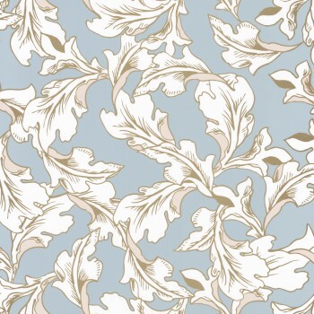 Leaves non-woven wallpaper beige and gray Caselio - Dream Garden DGN102286207