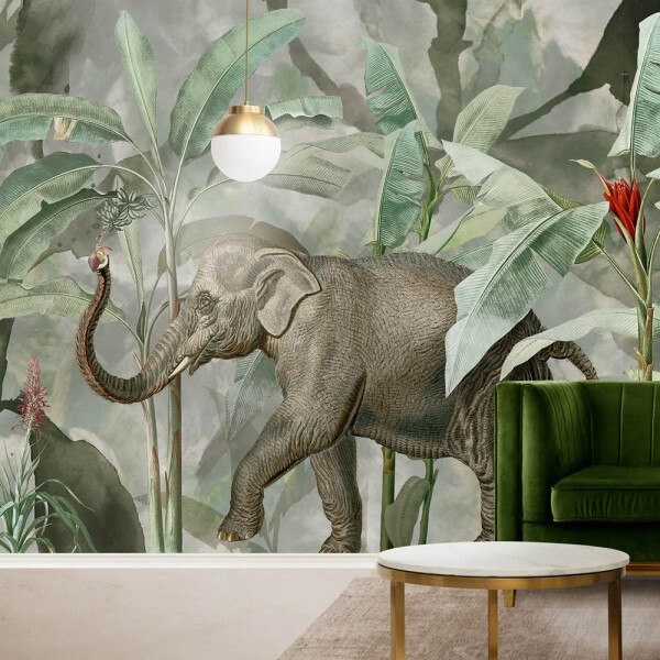 Designtapete Wandbild Elefanten Dschungel 27028-HTM GMM Hohenberger