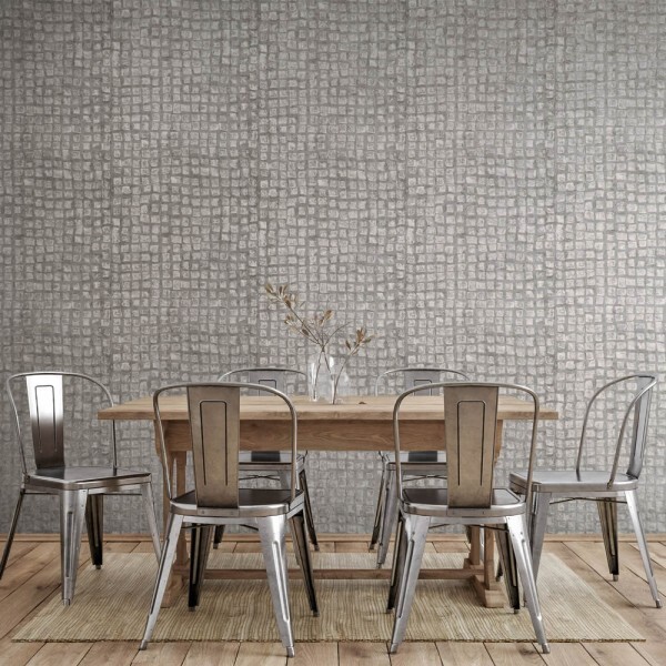 Taupe non-woven wallpaper foamed pattern in plaster look Urban Classics Hohenberger 64862-HTM