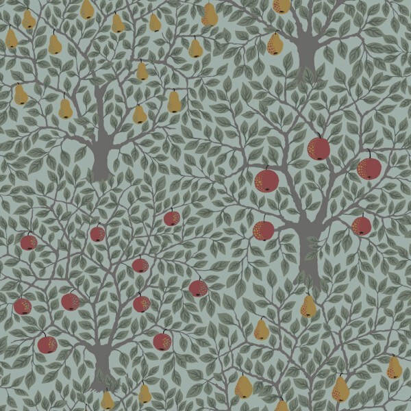 forest green non-woven wallpaper apple tree Grönhaga Rasch Textil 133014
